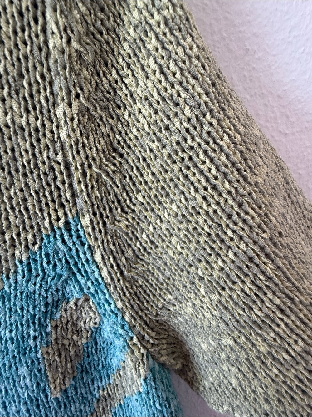 Sigrid Olsen Green & Teal Leaf-Pattern Short Sleeve Knit Top - Picture 4 of 13